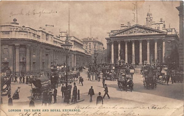 London, the Bank and Royal Exchange