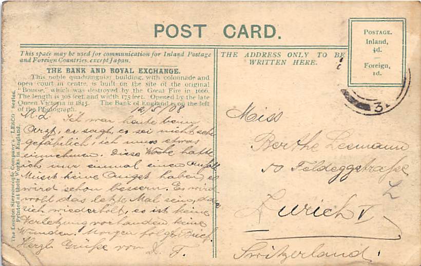 London, the Bank and Royal Exchange