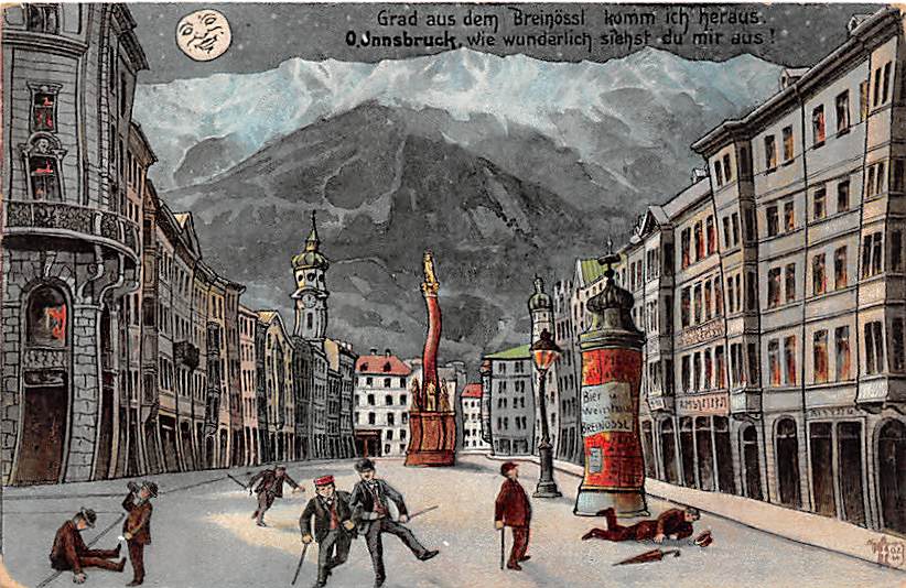 Innsbruck, bei Nacht, Bier und Weinhaus Breinössl