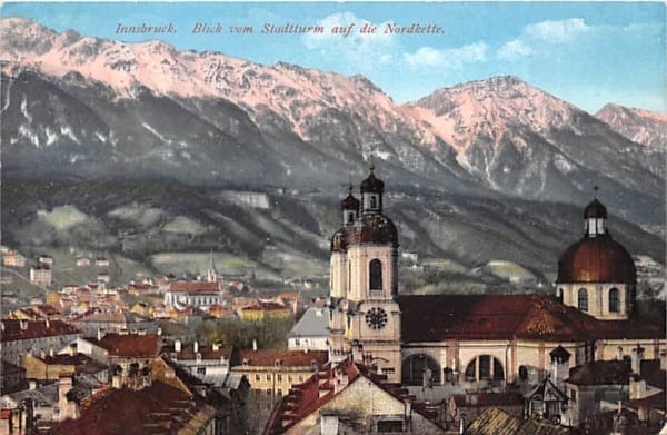 Innsbruck, Blick vom Stadtturm auf die Nordkette