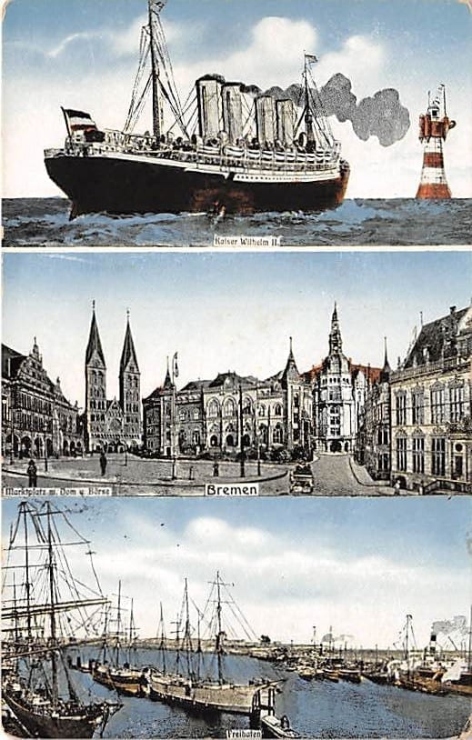 Bremen, Kaiser Wilhelm II, Freihafen, Börse