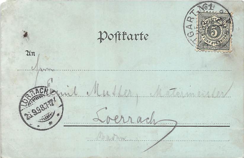 Cannstatt, Gruss Cannstatt, Wilhelma, Litho