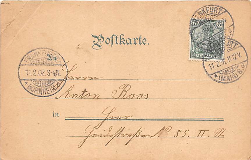 Frankfurt a.M., Schiller Denkmal, Litho