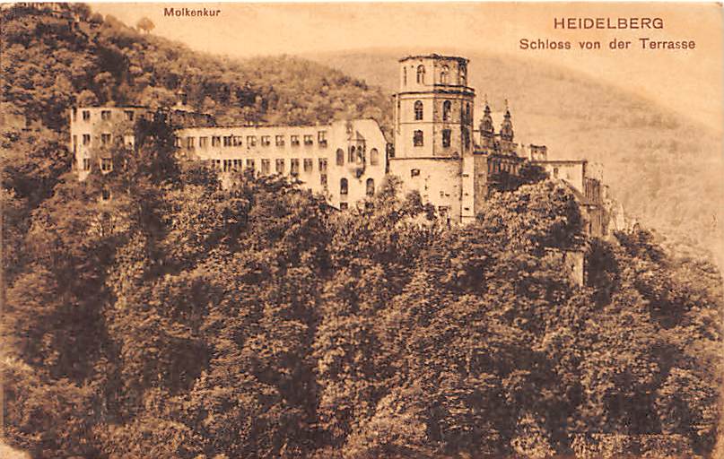 Heidelberg, Schloss von der Terrasse, Molkenkur