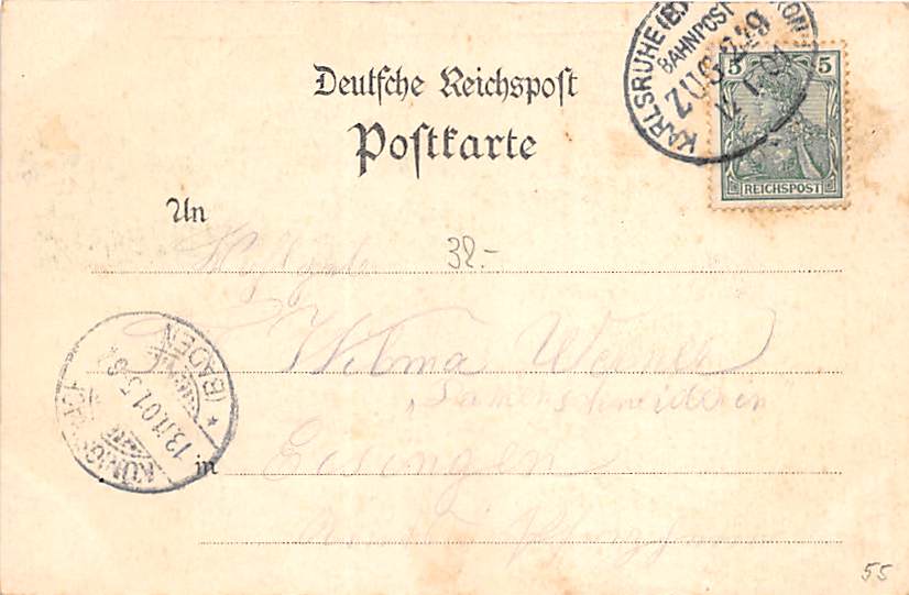 Jöhlingen, Gruss aus Jöhlingen, Kirche, Lithokarte