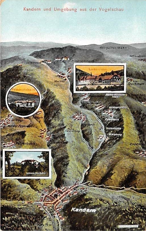 Kandern, Friedrichsheim, Luisenheim, Panoramakarte