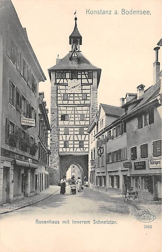 Konstanz, Husenhaus mit innerem Schnetztor