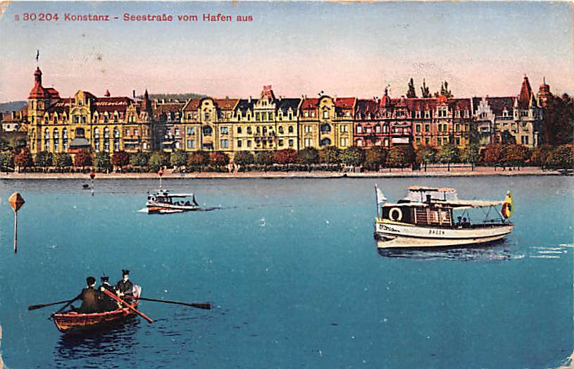 Konstanz, Seestrasse vom Hafen aus
