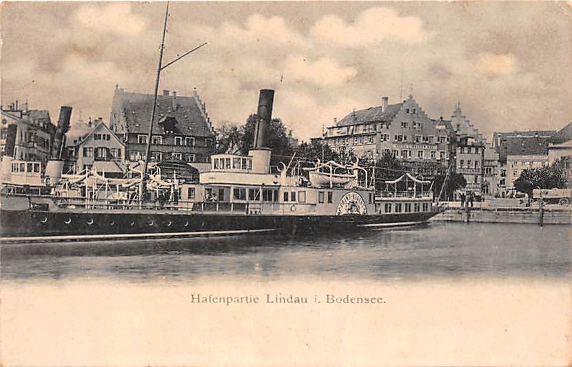Lindau, Hafenpartie, Dampfschiff