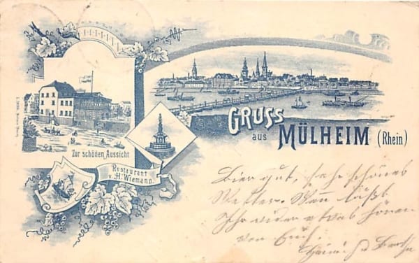 Mülheim, Rhein, Zur Schönen Aussicht, Litho