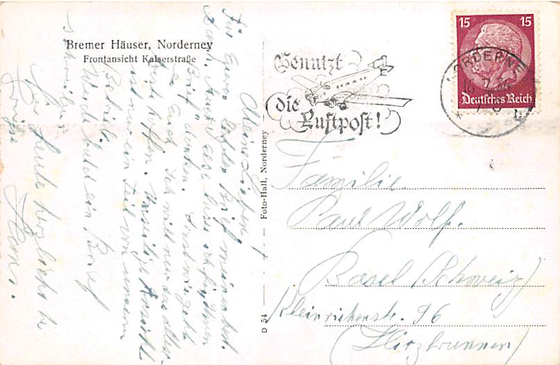 Norderney, Frontansicht Kaiserstrasse, Bremer Häuser