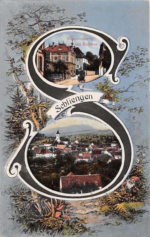 Schliengen, Strassenpartie mit Rathaus