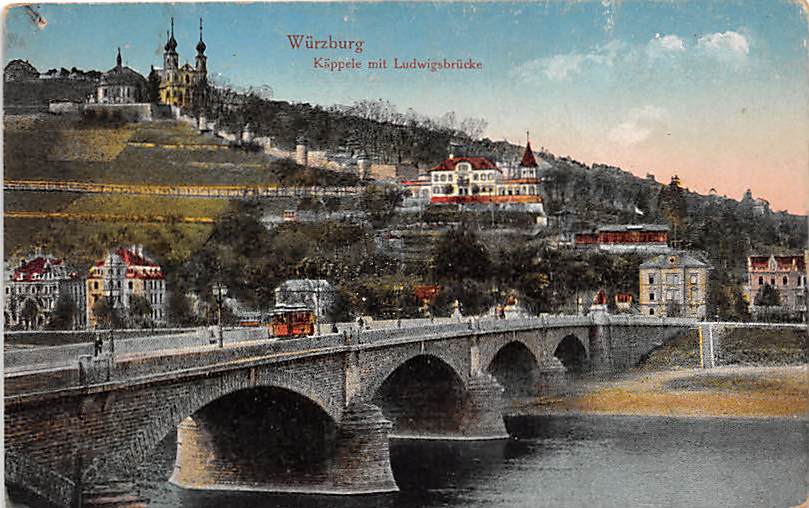 Würzburg, Käppele mit Ludwigsbrücke