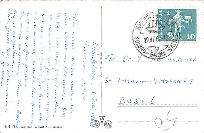 Rheinfelden, mit Brücke und Burgkastell, Schiff