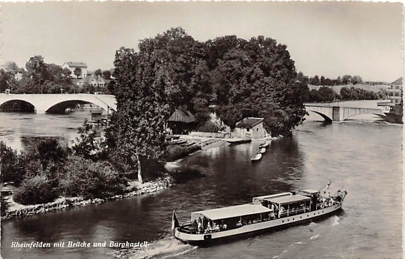 Rheinfelden, mit Brücke und Burgkastell, Schiff