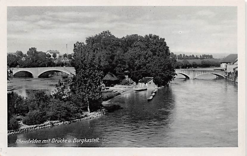 Rheinfelden, mit Brücke und Burgkastell, Schiff