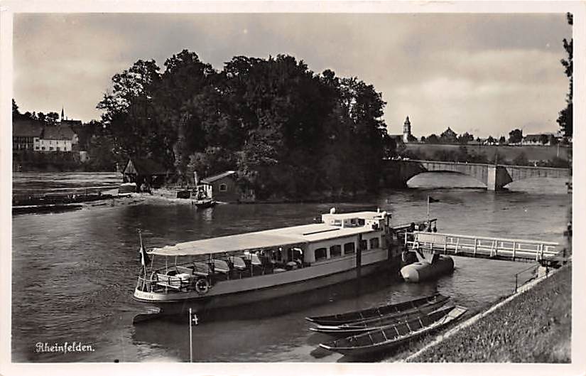 Rheinfelden, mit Brücke und Burgkastell, Schiff