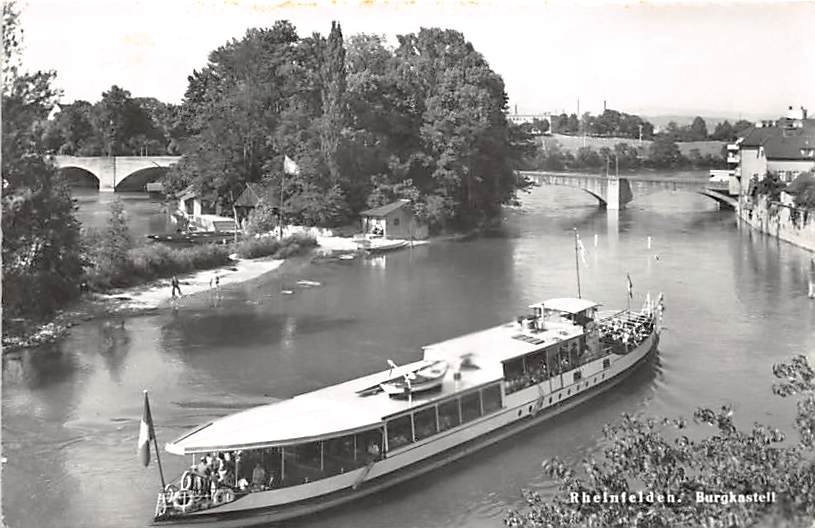 Rheinfelden, mit Brücke und Burgkastell, Schiff