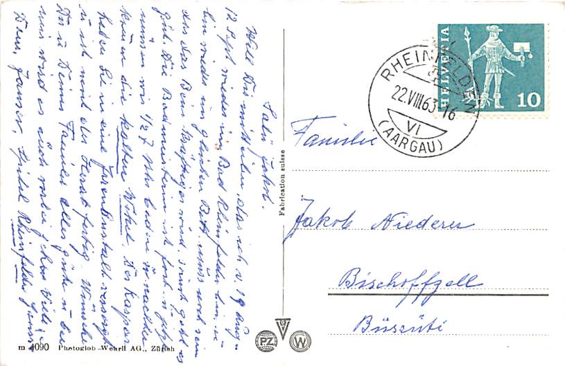 Rheinfelden, mit Brücke und Burgkastell, Schiff