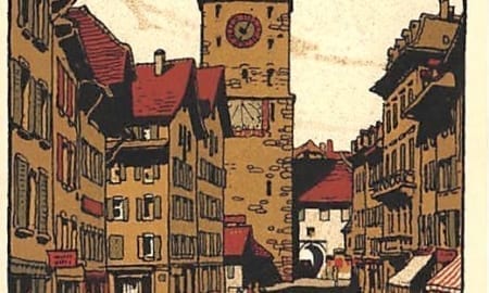 Aarau, Kunstanstalten A.Trüb, Obertor-Turm