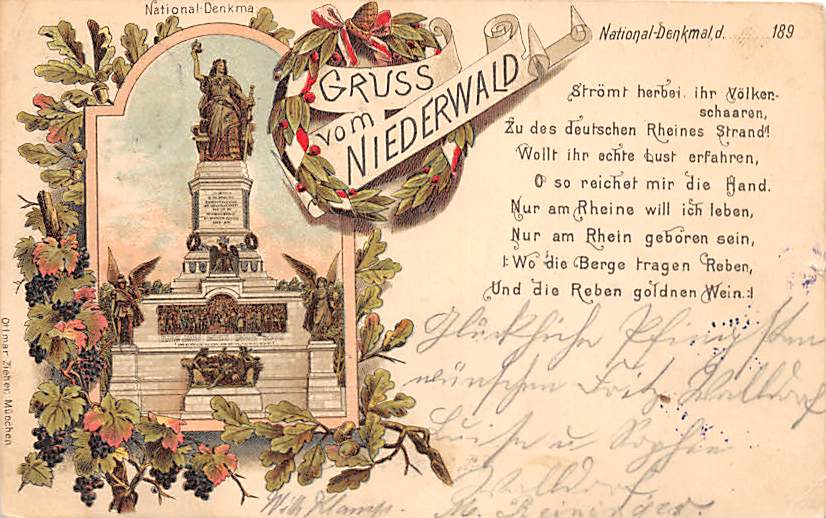 Niederwald, National-Denkmal, Gruss vom Niederwald