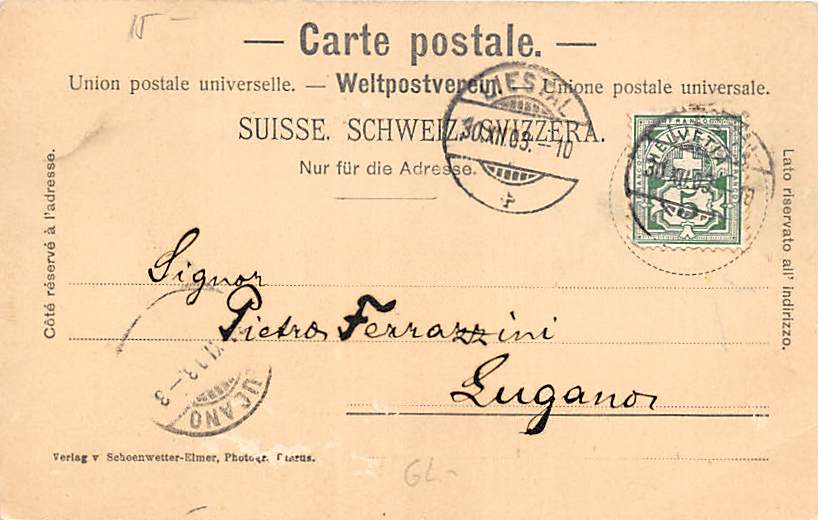 Glarus, Bahnhof Glarus vom Volksgarten aus