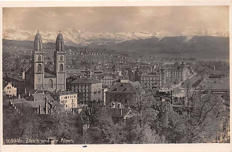 Zürich, und die Alpen