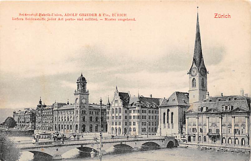 Zürich, Adolf Grieder, Seidenstoff Fabrik Union