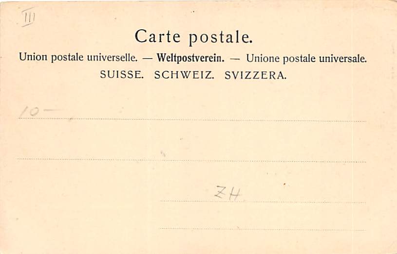 Zürich, mit zwei Brücken, Gruss aus Zürich