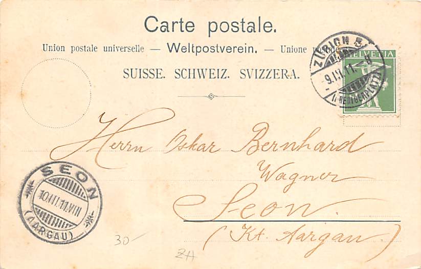 Zürich, und die Alpen, Litho