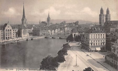 Zürich, Sonnenquai und Limmat