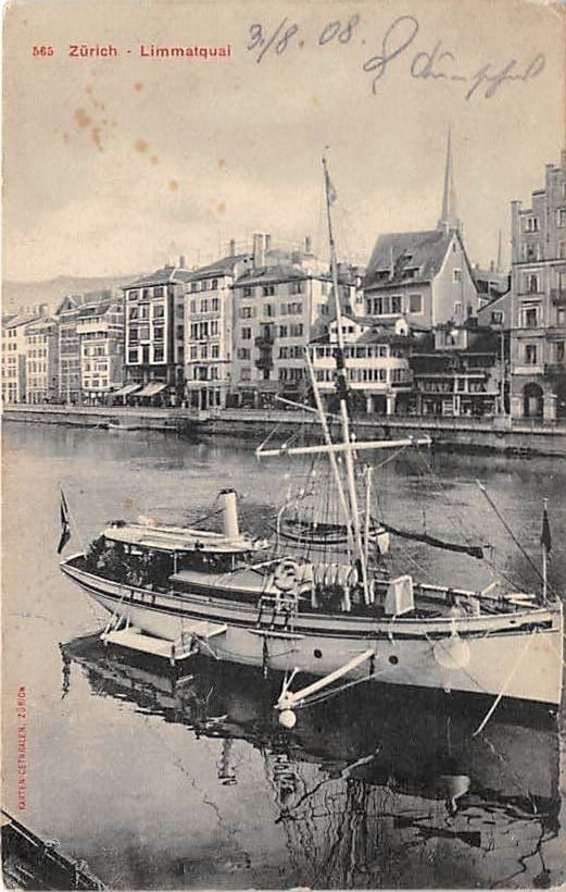Zürich, Limmatquai, Segelschiff