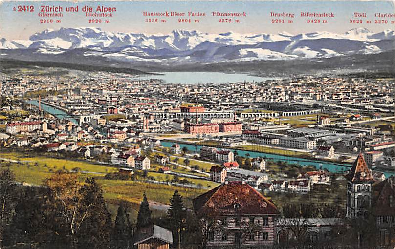 Zürich, Panorama von der Weid