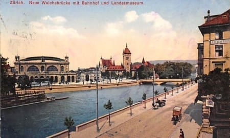 Zürich, neue Walchebrück, Bahnhof, Landesmuseum
