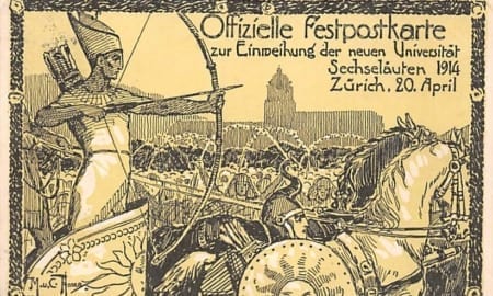 Zürich, Einweihung Universität 1914, Festpostkarte