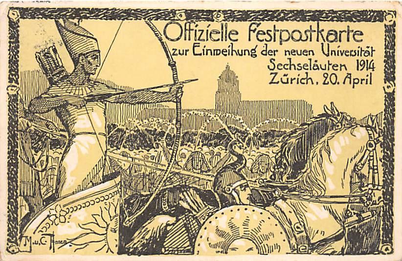 Zürich, Einweihung Universität 1914, Festpostkarte
