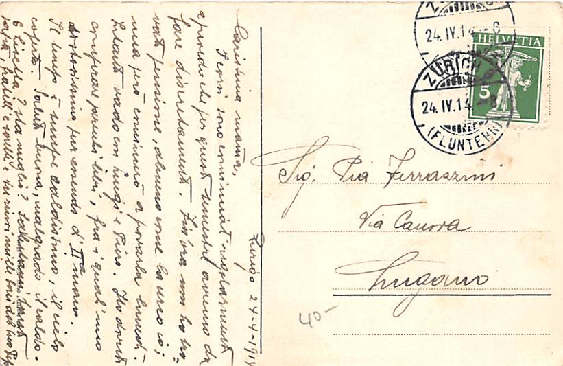 Zürich, Einweihung Universität 1914, Festpostkarte