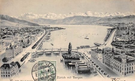 Zürich, mit Bergen
