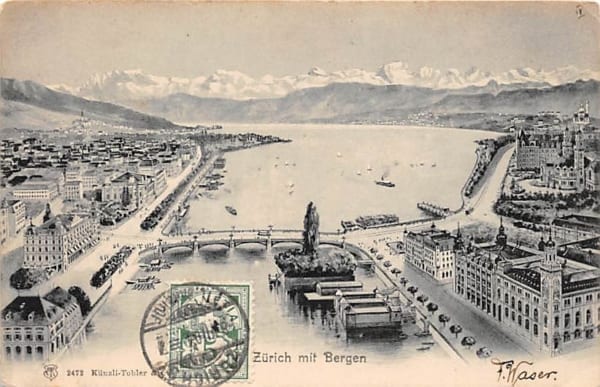 Zürich, mit Bergen