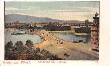 Zürich, Quaibrücke und Uetliberg