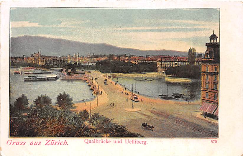 Zürich, Quaibrücke und Uetliberg