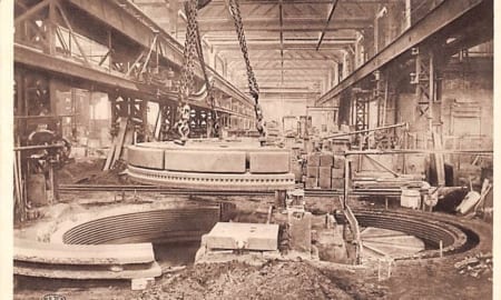 Winterthur, Gebrüder Sulzer, Formen eines Seilschwungrades