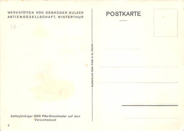 Winterthur, Gebrüder Sulzer, Achtzylindriger Dieselmotor