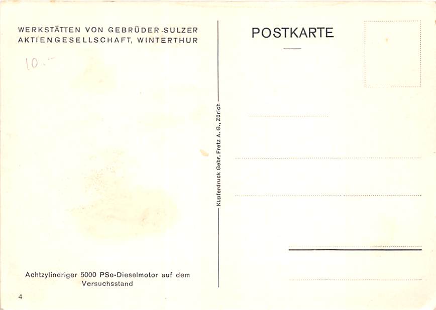 Winterthur, Gebrüder Sulzer, Achtzylindriger Dieselmotor