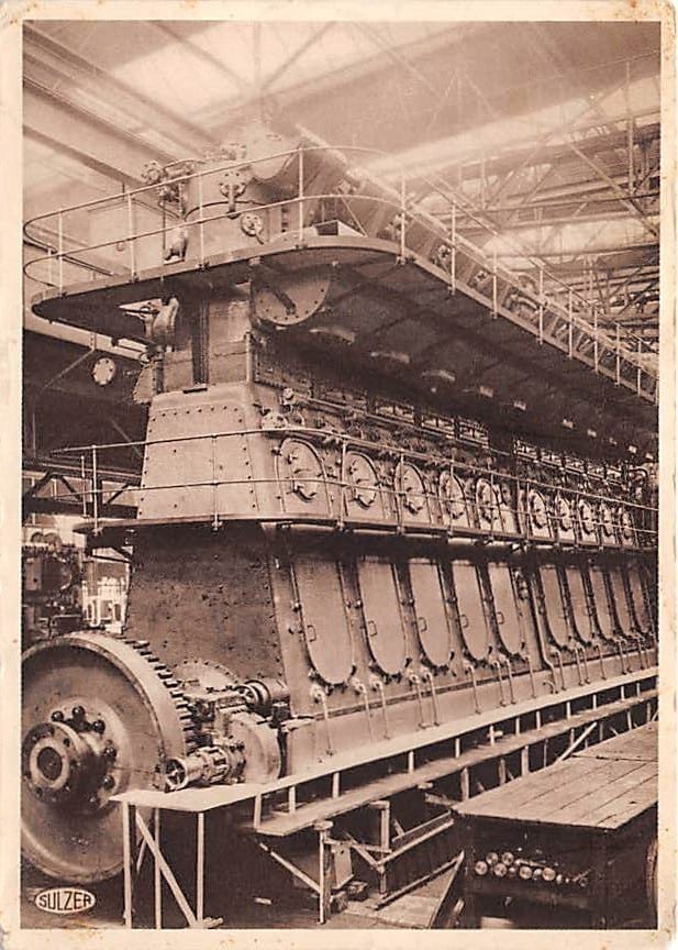 Winterthur, Gebrüder Sulzer, Zehnzylindriger Schiffs- Dieselmoto