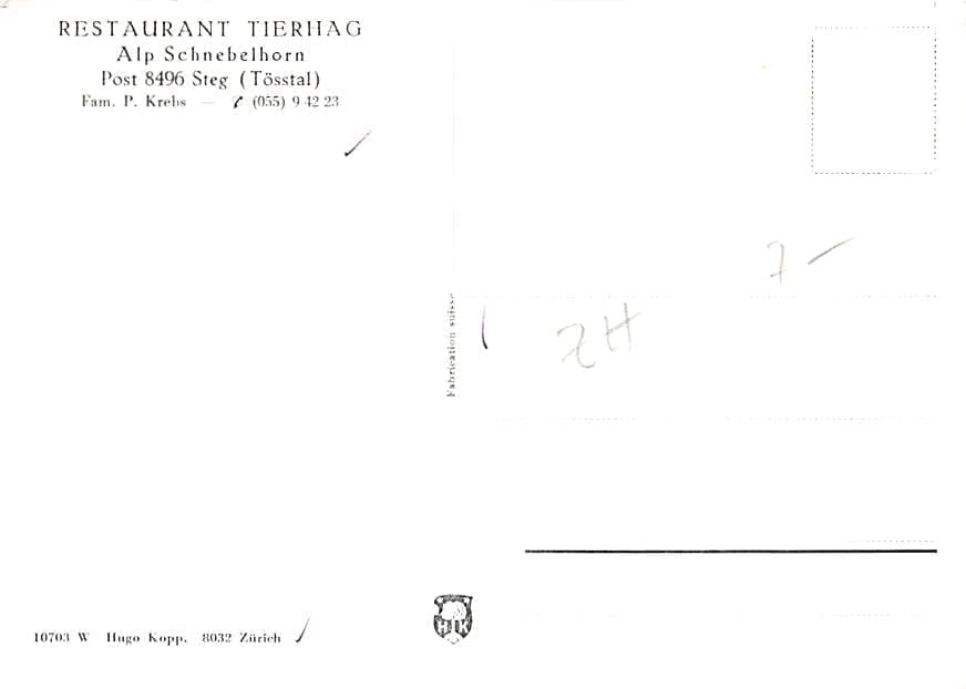 Steg, Schnebelhorn mit Tierhag