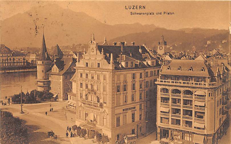 Luzern, Schwanenplatz und Pilatus