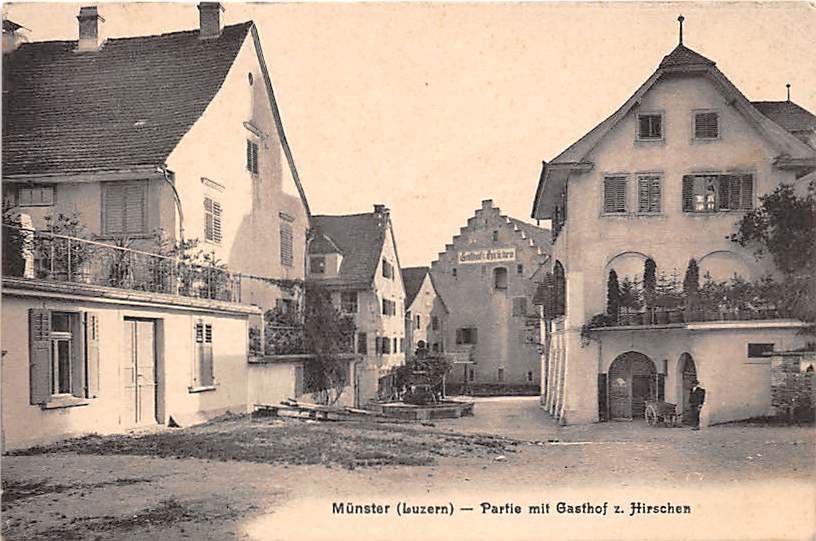 Luzern, Münster mit Gasthof z. Hirschen