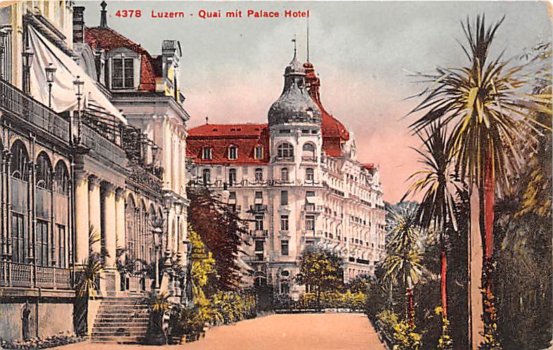 Luzern, Quai mit Palace Hotel
