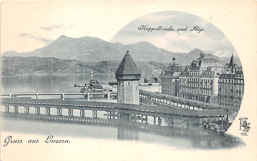 Luzern, Kappelbrücke und Rigi